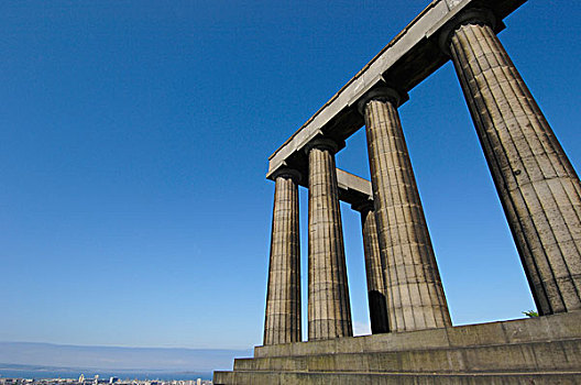国家纪念建筑,仿制,帕特侬神庙,设计,纪念,苏格兰,战争,卡尔顿山,爱丁堡,洛锡安,区域,英国,欧洲