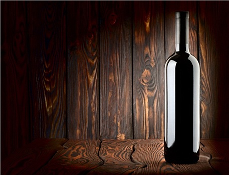 瓶子,木质背景