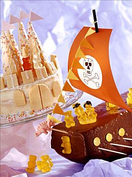儿童生日,海盗船,蛋糕,仙女,城堡