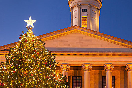 圣诞树,田纳西,国会大厦,纳什维尔,美国