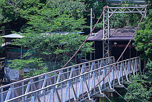 日本京都岚山铁索桥
