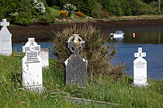 墓地,教堂,靠近,纽波特,梅奥县,康涅克特,爱尔兰,欧洲
