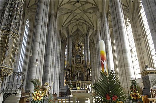 新哥德式,主祭台,丁克尔斯比尔,巴伐利亚,德国