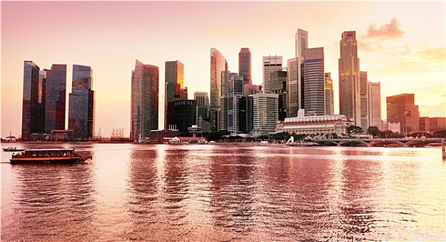 日落,风景,新加坡