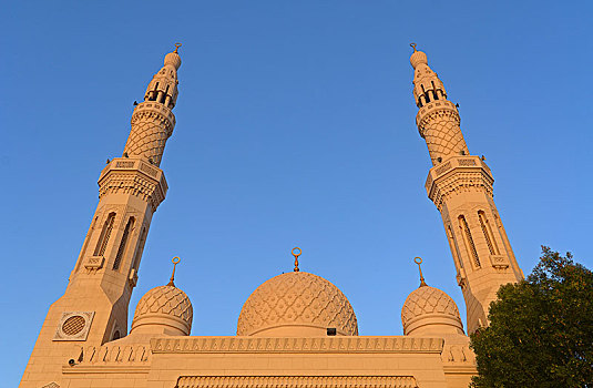 尖塔,清真寺,早晨,亮光,酋长国,迪拜,阿联酋,亚洲