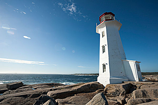 灯塔,海洋,新斯科舍省,加拿大