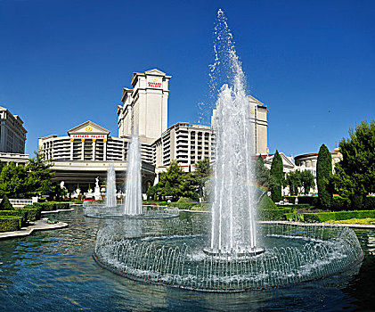 喷泉,正面,宫殿,酒店,赌场,拉斯维加斯,内华达,美国,北美