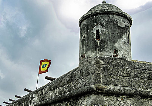 历史,西班牙殖民地,墙壁,要塞,围绕,老城,卡塔赫纳,哥伦比亚