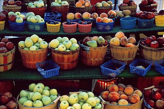种类,水果,篮子,市场