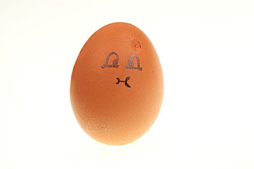 鸡蛋上的人物表情素描