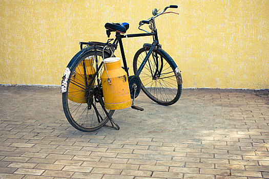 牛奶,递送,自行车,马哈拉施特拉邦,印度
