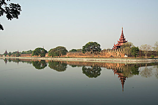 亚洲,缅甸,曼德勒,要塞,墙壁