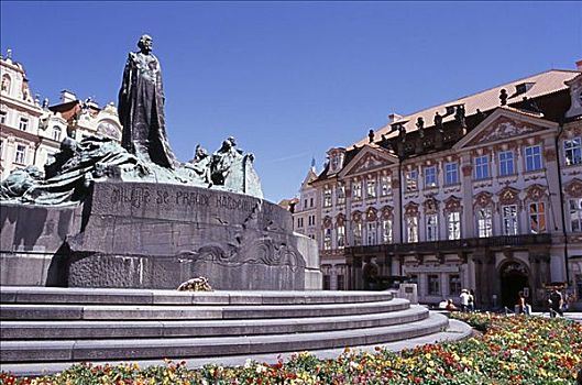 仰视,纪念建筑,老城广场,布拉格,捷克共和国