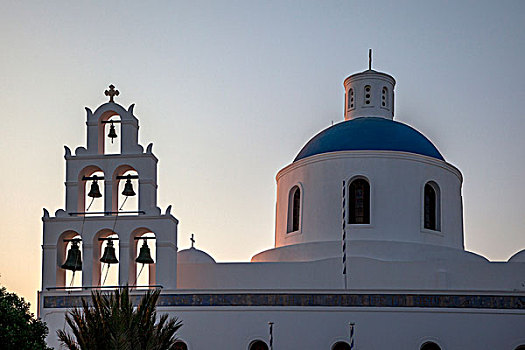 希腊圣托里尼伊亚岛屿教堂