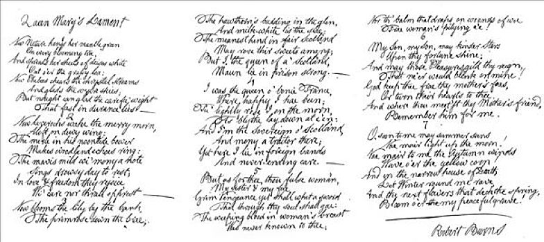皇后,诗,手书,罗勃特-波恩斯,迟,18世纪,艺术家