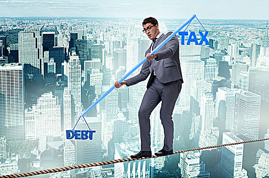 商务人士,平衡性,债务,税