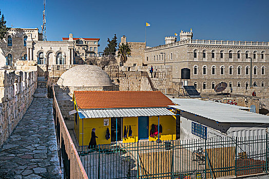 风景,墙壁,散步场所,围绕,老城,耶路撒冷,以色列