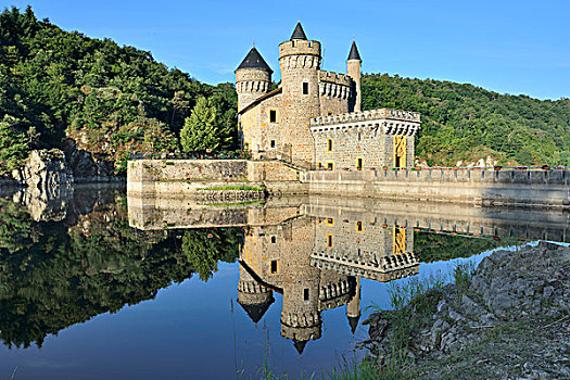 法国,卢瓦尔河,城堡,建造,岩石,支配,水,区域