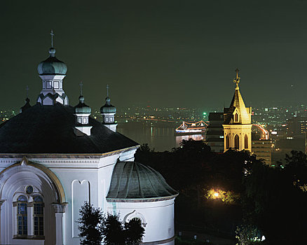 教堂,夜景