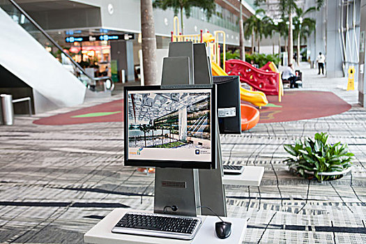 电脑,机场,新加坡