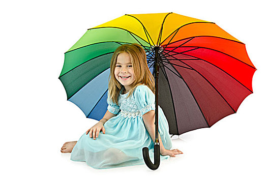 小女孩,伞