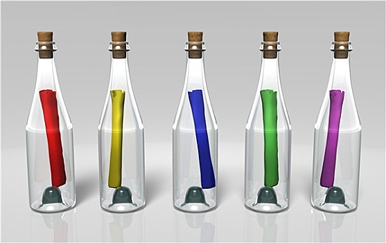 不同,彩色,信息,瓶子