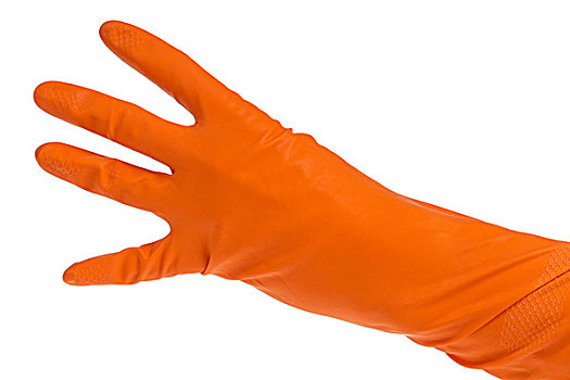 牵手,橙色,手套,计算,四个,隔绝,白色背景