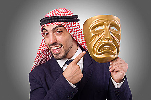 阿拉伯人,面具,白色背景