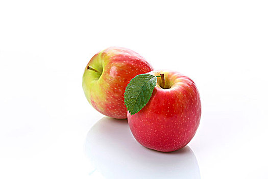 两个,红苹果,白色,表面