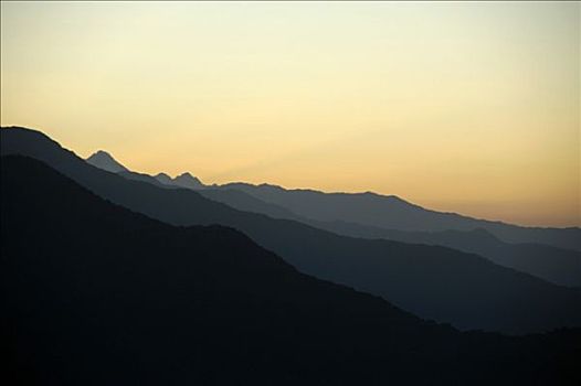 亮光,早晨,安娜普纳地区,尼泊尔