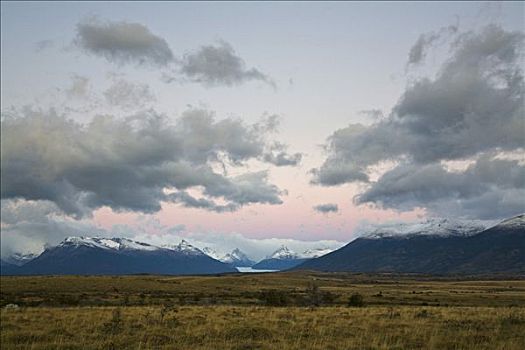 黎明,风景,国家公园,洛斯格拉希亚雷斯,阿根廷,巴塔哥尼亚,南美