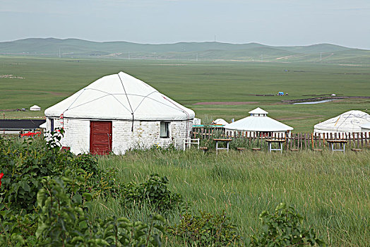 草原与蒙古包