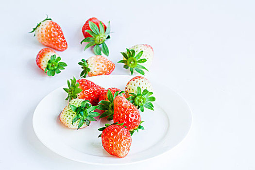 草莓,水果,盘子,静物