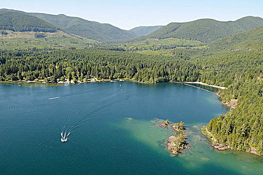 航拍,戈登,湾,省立公园,湖,温哥华岛,不列颠哥伦比亚省,加拿大