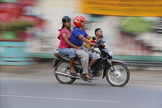 家庭,摩托车,婆罗洲,印度尼西亚