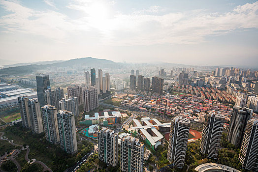 厦门会展环岛路城市风光,厦门平流雾黄昏风景