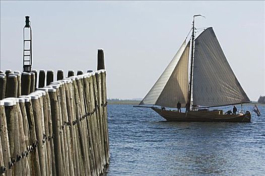 帆船,码头,荷兰