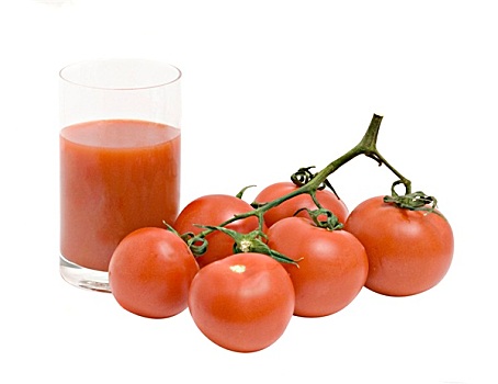 玻璃,番茄汁,枝条,西红柿