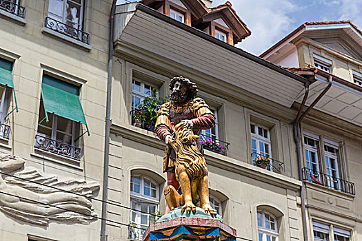 雕塑,喷泉,伯恩,瑞士