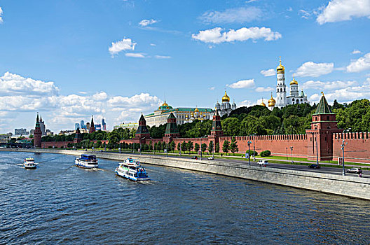 堤,克里姆林宫,墙,莫斯科,俄罗斯,欧亚大陆