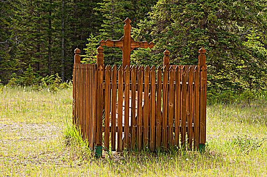木篱,墓地,家园,碧玉国家公园,艾伯塔省,加拿大