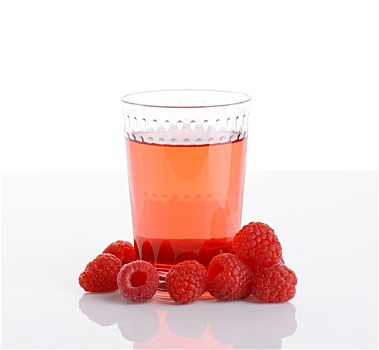 玻璃杯,树莓汁