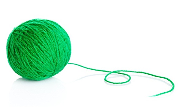 绿色,毛织品,纱线,球,隔绝,白色背景