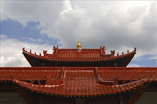弯曲,屋顶,古老,佛教寺庙,风格,酒店,蒙古