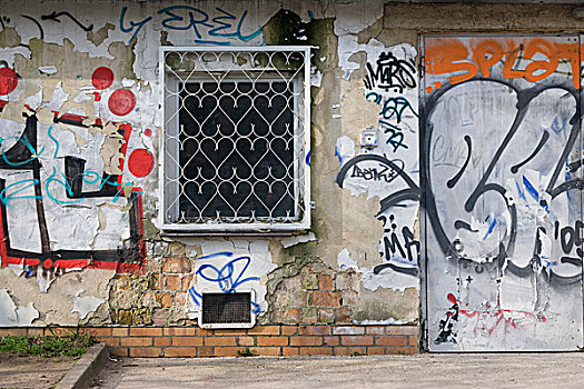 涂鸦,建筑外观,柏林,德国