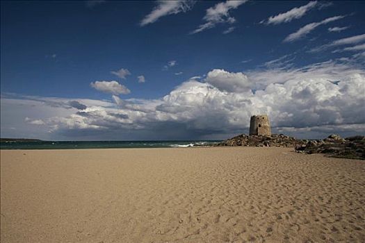 沙滩,靠近,萨丁尼亚,意大利