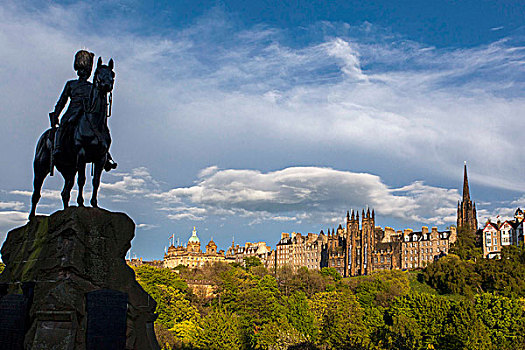 皇家,苏格兰,纪念建筑,老城,背景,爱丁堡