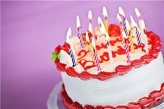 生日蛋糕,照亮,蜡烛