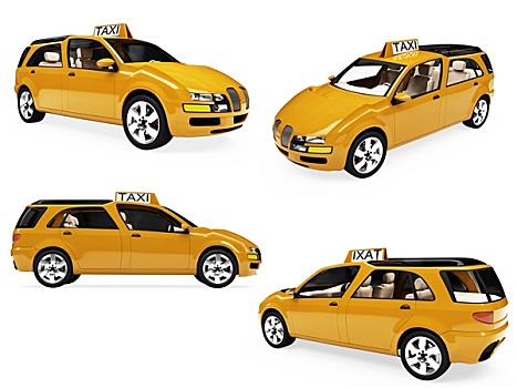 抽象拼贴画,隔绝,概念,黄色出租车