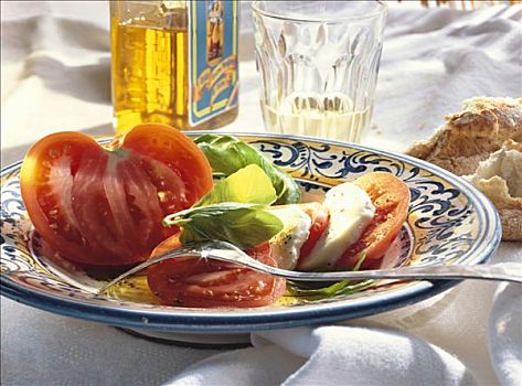 西红柿,白干酪,意大利